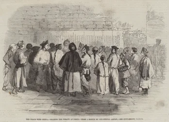 Der Frieden mit China, das Lesen des Vertrags in Peking